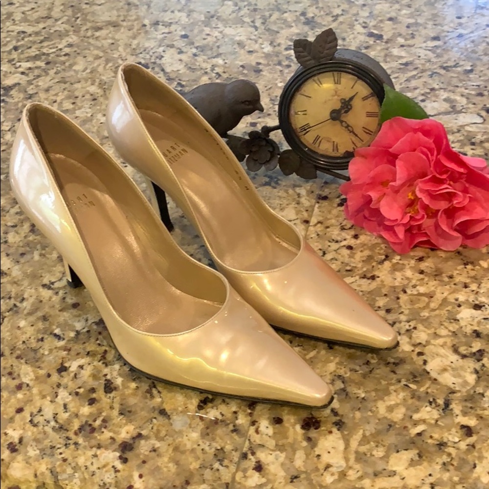 Stuart weitzman ivory patent pumps